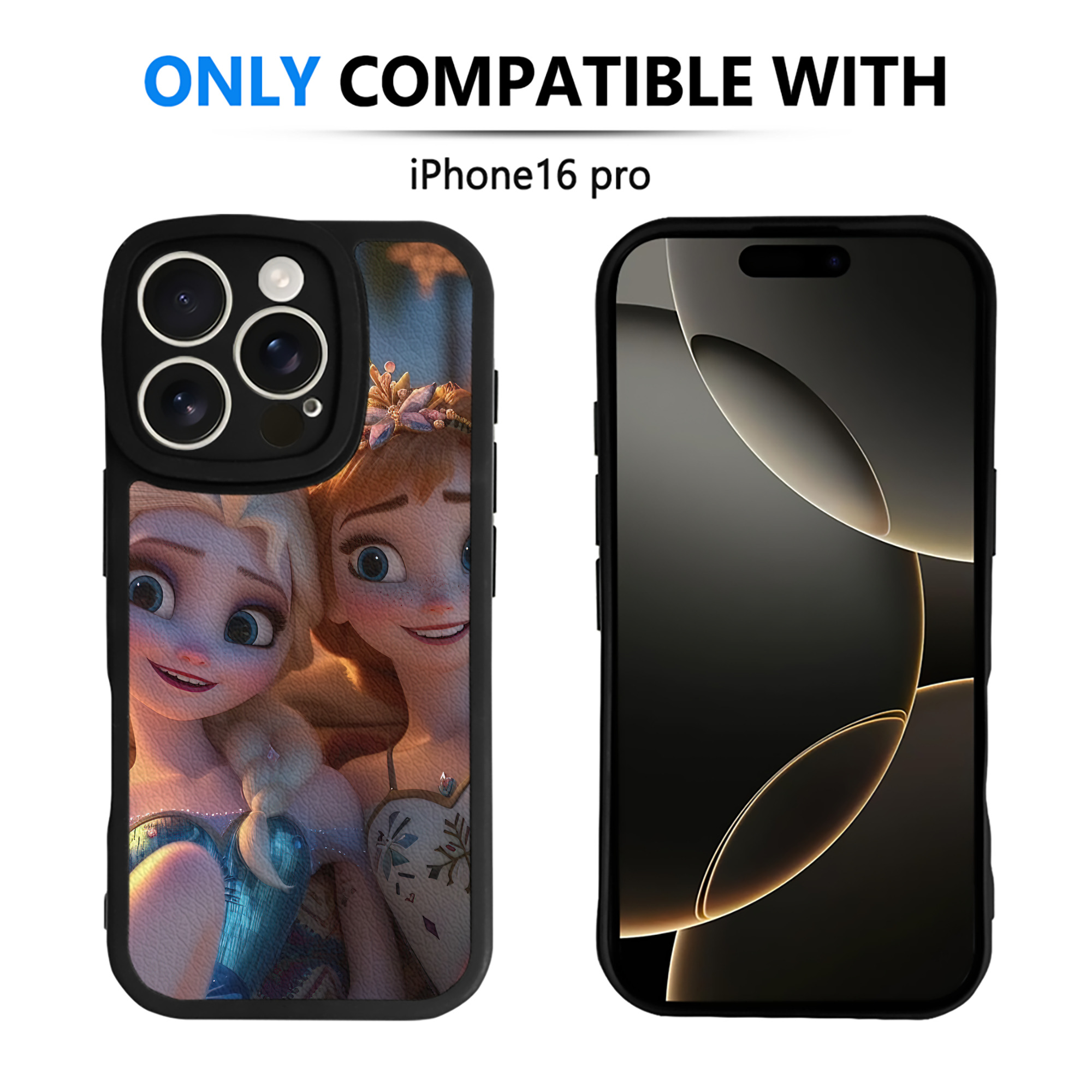 （画像用） アナと雪の女王 アンナ エルサ Frozen Anna Elsa 【iPhone 16シリーズ対応】シリコンスマホケース（レザー調） 材質：シリコン